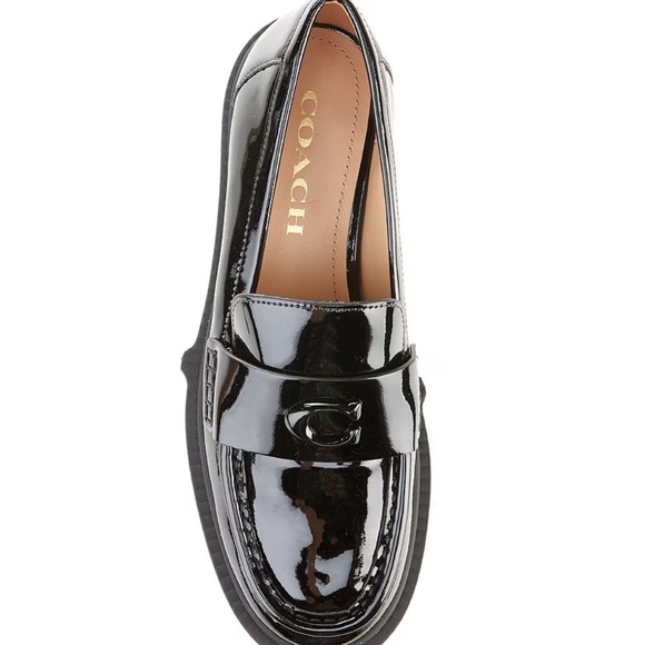 Coach Leah Black Patent Leather Loafers - Picture 5 of 8